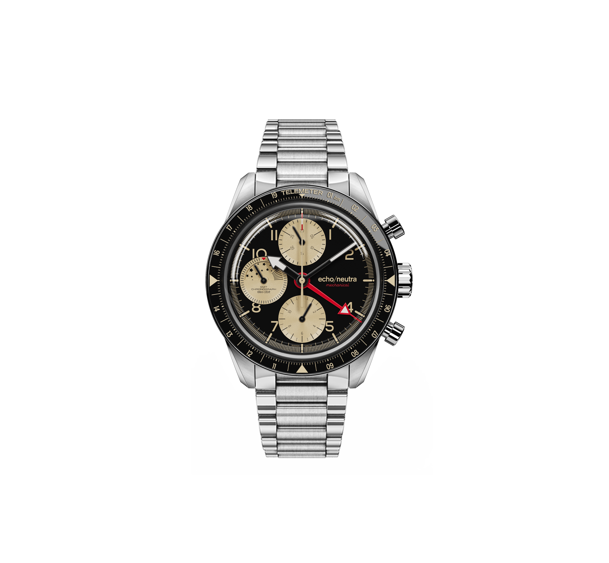 1956 Chrono GMT Black & Sand | Swiss Made | echo/neutra