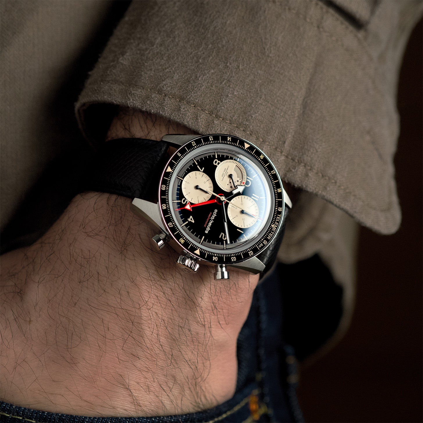 1956 Chrono GMT Black & Sand | Swiss Made | echo/neutra