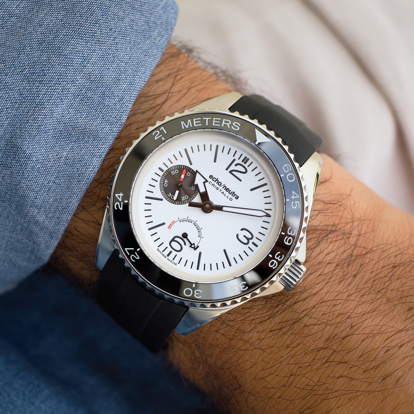 Cristallo 500m Professional Diver White | Swiss Made | echo/neutra