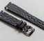 Schwarzes Vintage-Leder mit weißer Naht – Schließe 16 mm