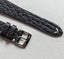 Schwarzes Vintage-Leder mit weißer Naht – Schließe 16 mm