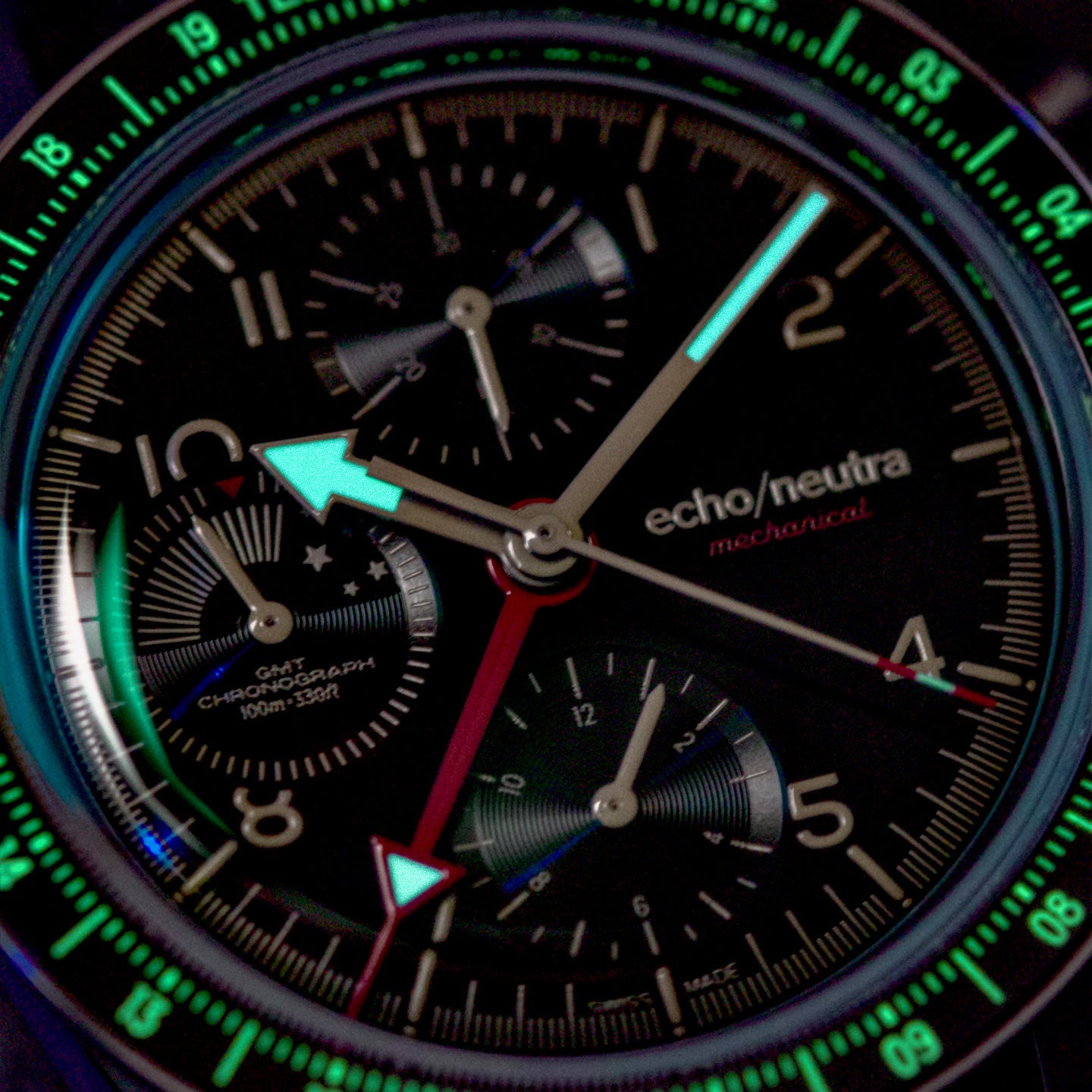 1956 Chrono GMT Black | Swiss Made | echo/neutra